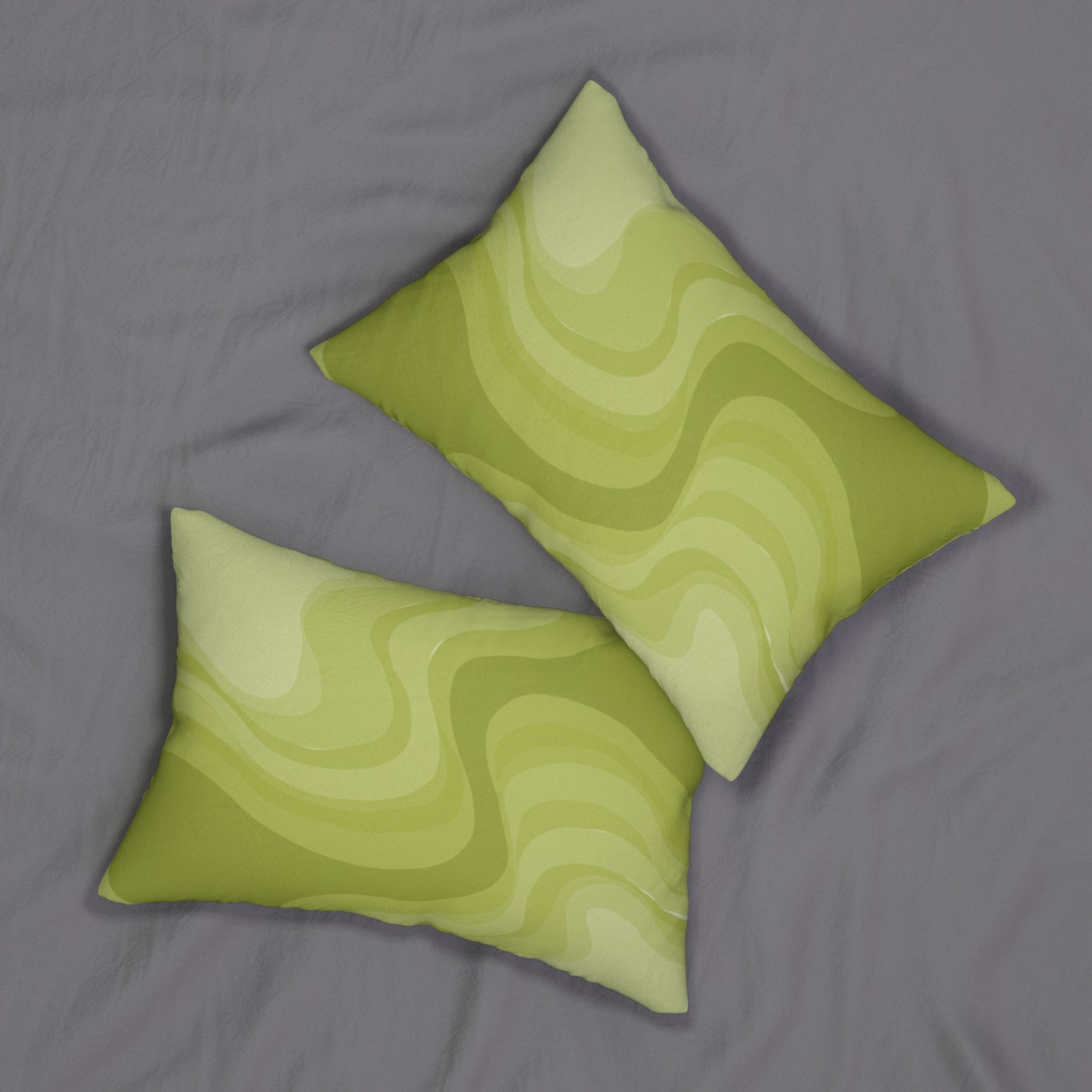 Lemon Wavey Spun Polyester Lumbar Pillow, 20" x 14"