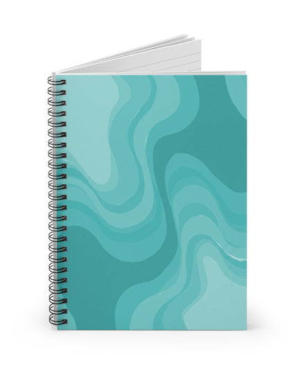 Tif Green Wavey Spiral Notebook - Ruled Line, 6" x 8", 118 pages