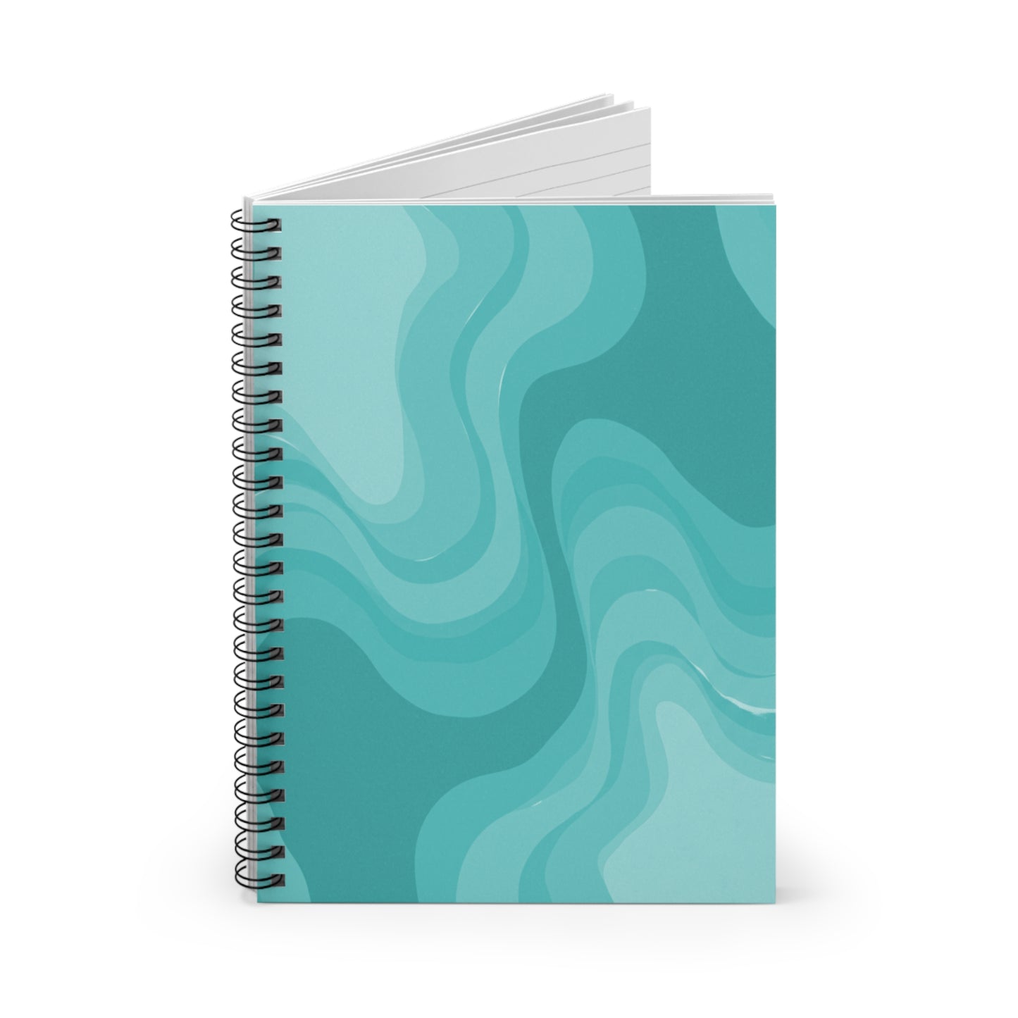 Tif Green Wavey Spiral Notebook - Ruled Line, 6" x 8", 118 pages