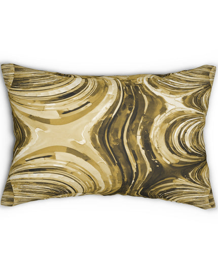 Uzi Spiral Light Brown Spun Polyester Lumbar Pillow, 20" x 14"