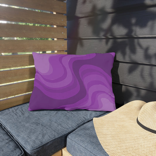 Wavey Purple Wavey 20" x 14" Outdoor Pillow