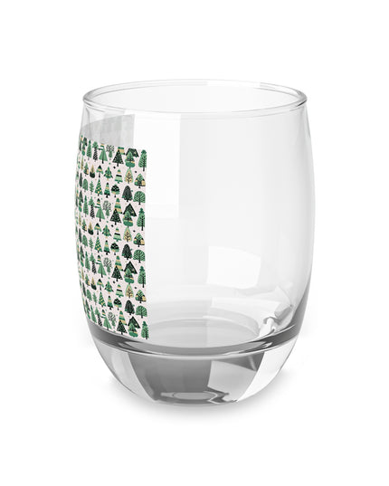 Mini Vintage Green Trees Whiskey Glass, 6 oz