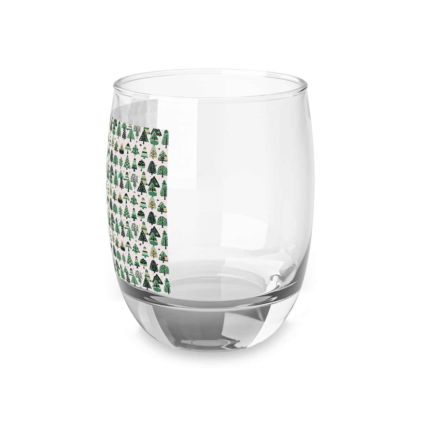 Mini Vintage Green Trees Whiskey Glass, 6 oz