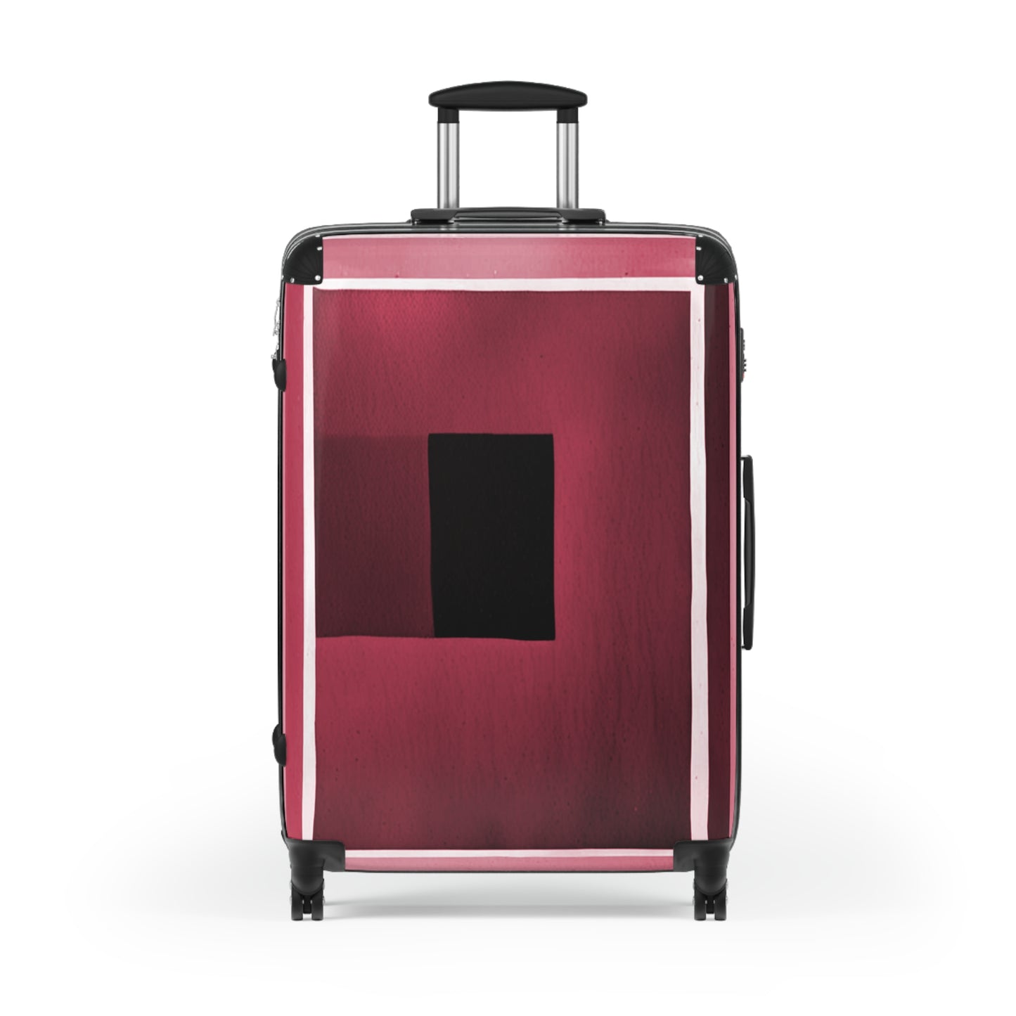 Red Shadow Large Suitcase with built in lock, 4 double-wheels, telescopic handle, and ABS back hard-shell