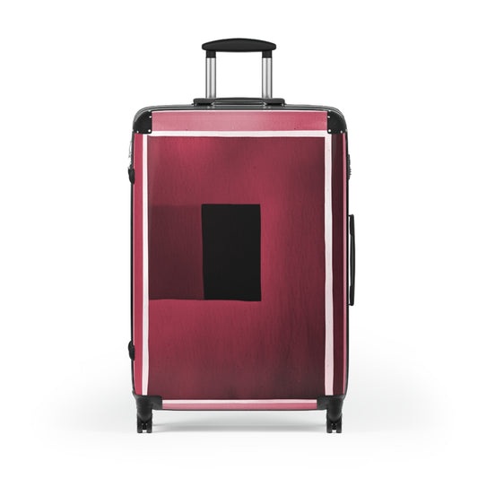 Red Shadow Large Suitcase with built in lock, 4 double-wheels, telescopic handle, and ABS back hard-shell