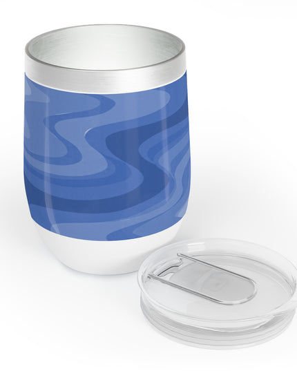 Deep Blue Wavey 12 oz Chill Wine Tumbler