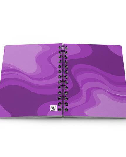 Wavey Purple Wavey Spiral Bound Journal, 5" x 7" 150 pages