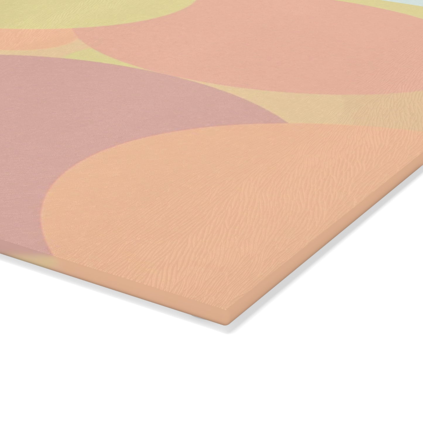 Pastel Hot Peach Patches 8" x 11" Glass Cutting Board