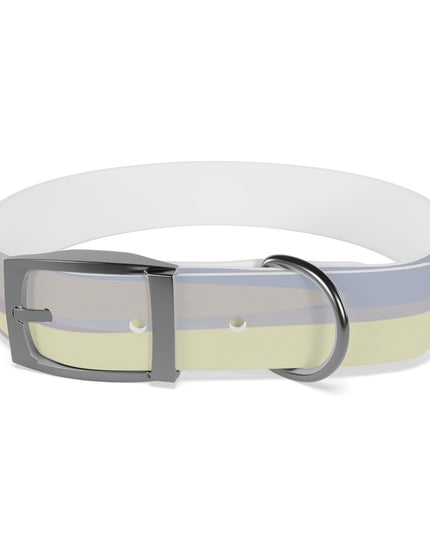 Pastel Soft Blue and Soft White Patches Medium Dog Collar