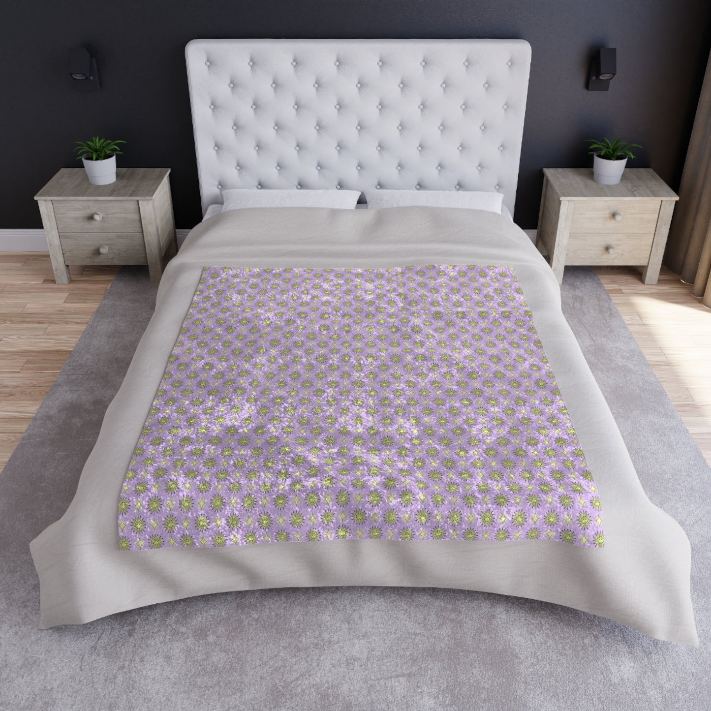 Magenta Star-crossed Bodies Crushed Velvet Blanket, 50" x 60"