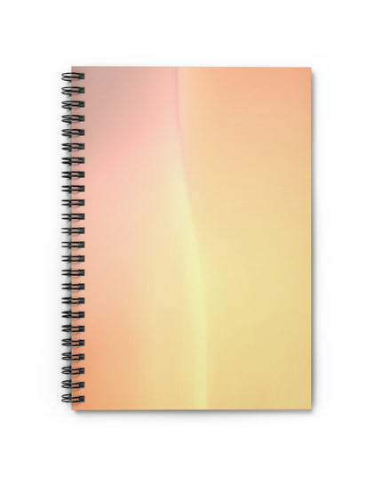 Hot Peach Fade Wavey Spiral Notebook - Ruled Line, 6" x 8", 118 pages