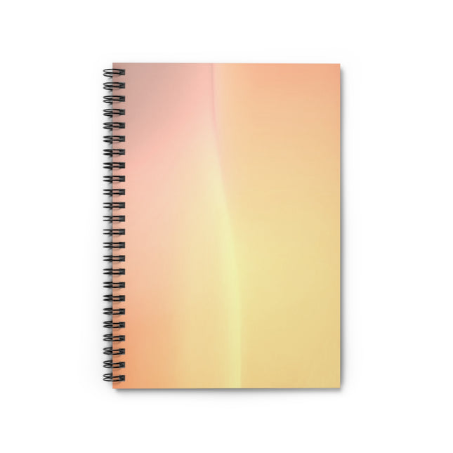 Hot Peach Fade Wavey Spiral Notebook - Ruled Line, 6" x 8", 118 pages