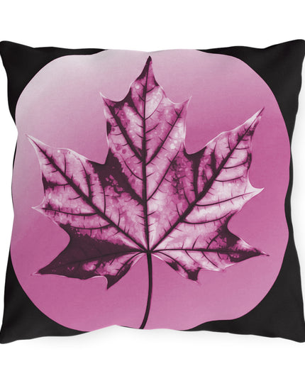Magenta Maple Leaf 16" x 16" Outdoor Pillow