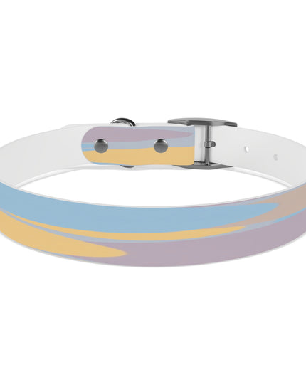 Pastel Baby Blue and Peach Patches Large Dog Collar