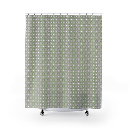 Olive Star-crossed Bodies Shower Curtain, 71" x 74"