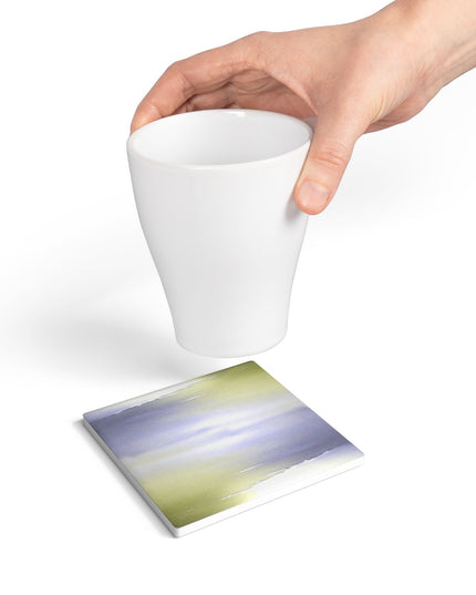 Lavender Sea Golden Fog 4" x 4" Square Ceramic Coaster