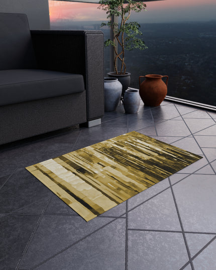 Striped Light Brown Outdoor Rug, 24" x 36"