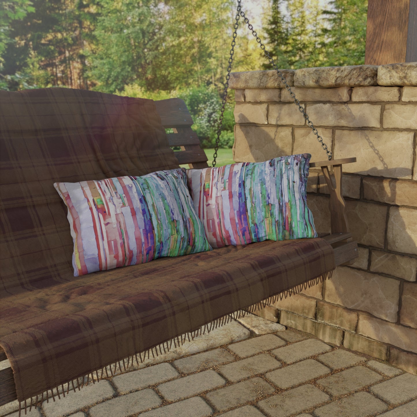 Striped Pastels 20" x 14" Outdoor Pillow