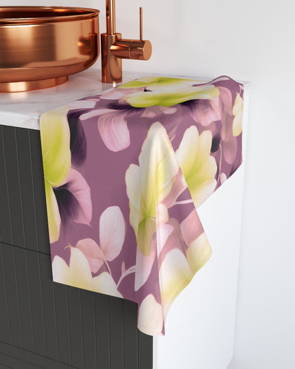 Lemon Blossom Floral Bunch Hand Towel, 16" x 28"