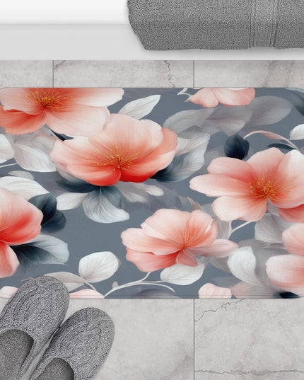 Red Blossom Floral Bunch 34" x 21" Bath Mat