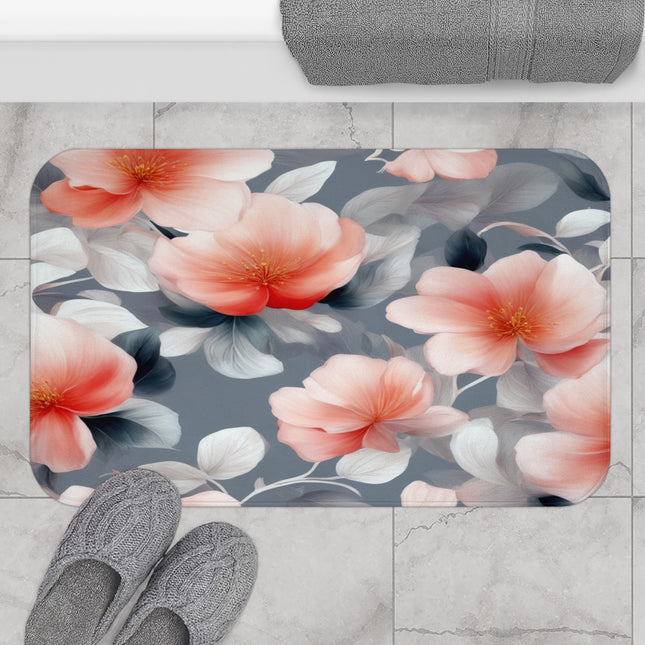 Red Blossom Floral Bunch 34" x 21" Bath Mat