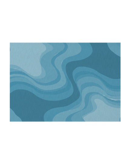 Sky Blue Wavey 60" x 84" Outdoor Rug