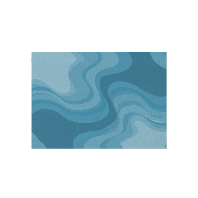 Sky Blue Wavey 60" x 84" Outdoor Rug