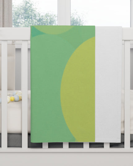 Pastel Green Patches Soft Fleece Baby Blanket, 30" x 40"