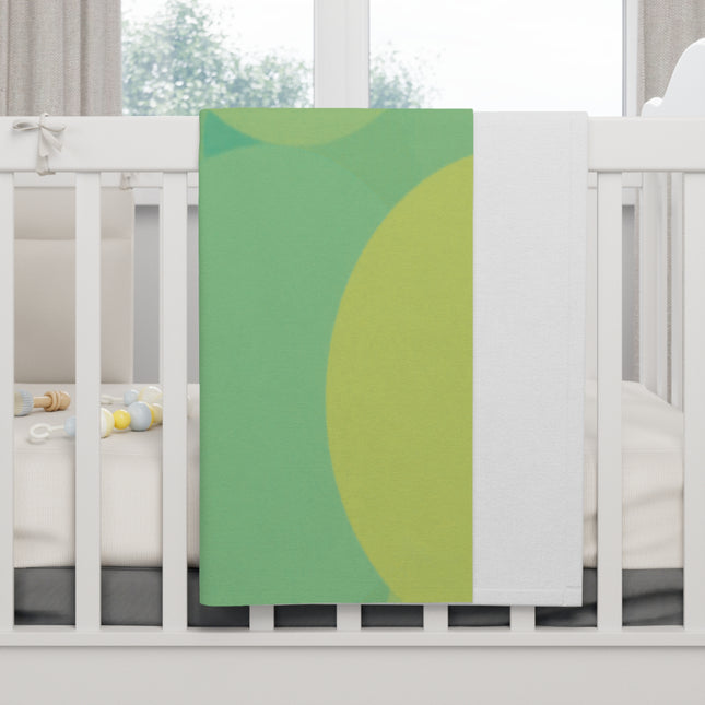 Pastel Green Patches Soft Fleece Baby Blanket, 30" x 40"