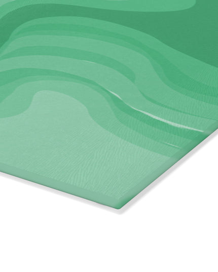 Mint Green Wavey 8" x 11" Glass Cutting Board