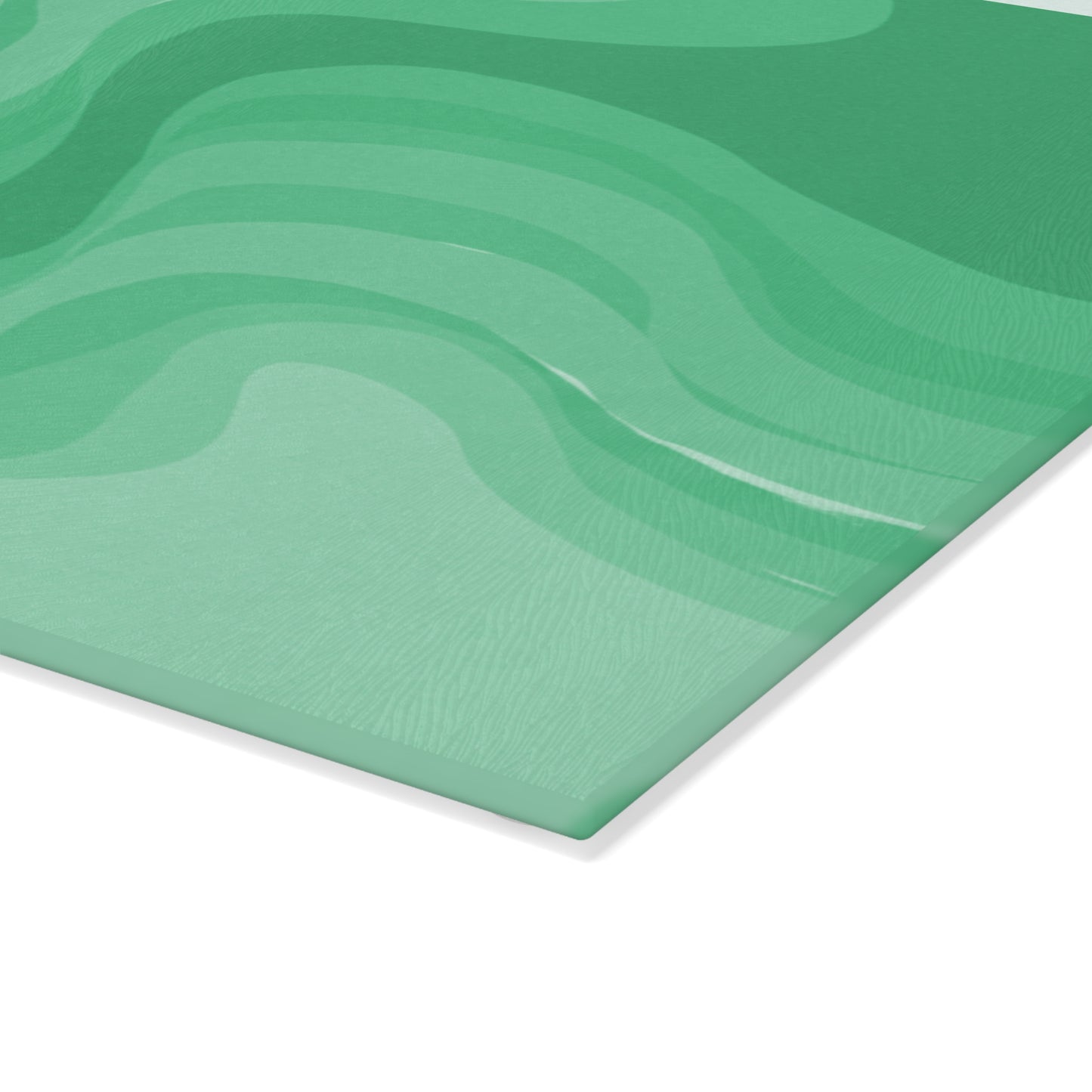 Mint Green Wavey 8" x 11" Glass Cutting Board