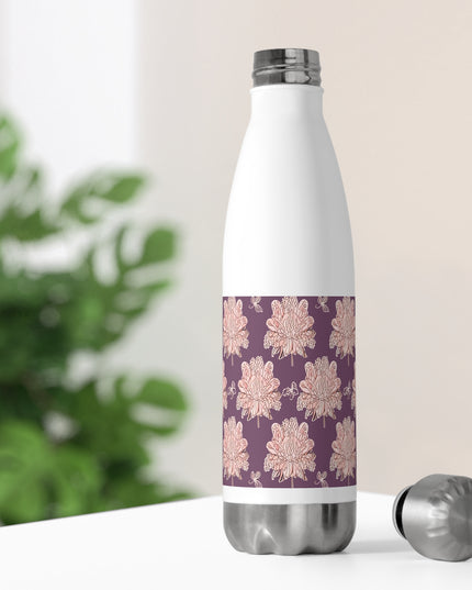 Pink Floral Butterflies 20oz Insulated Water Bottle