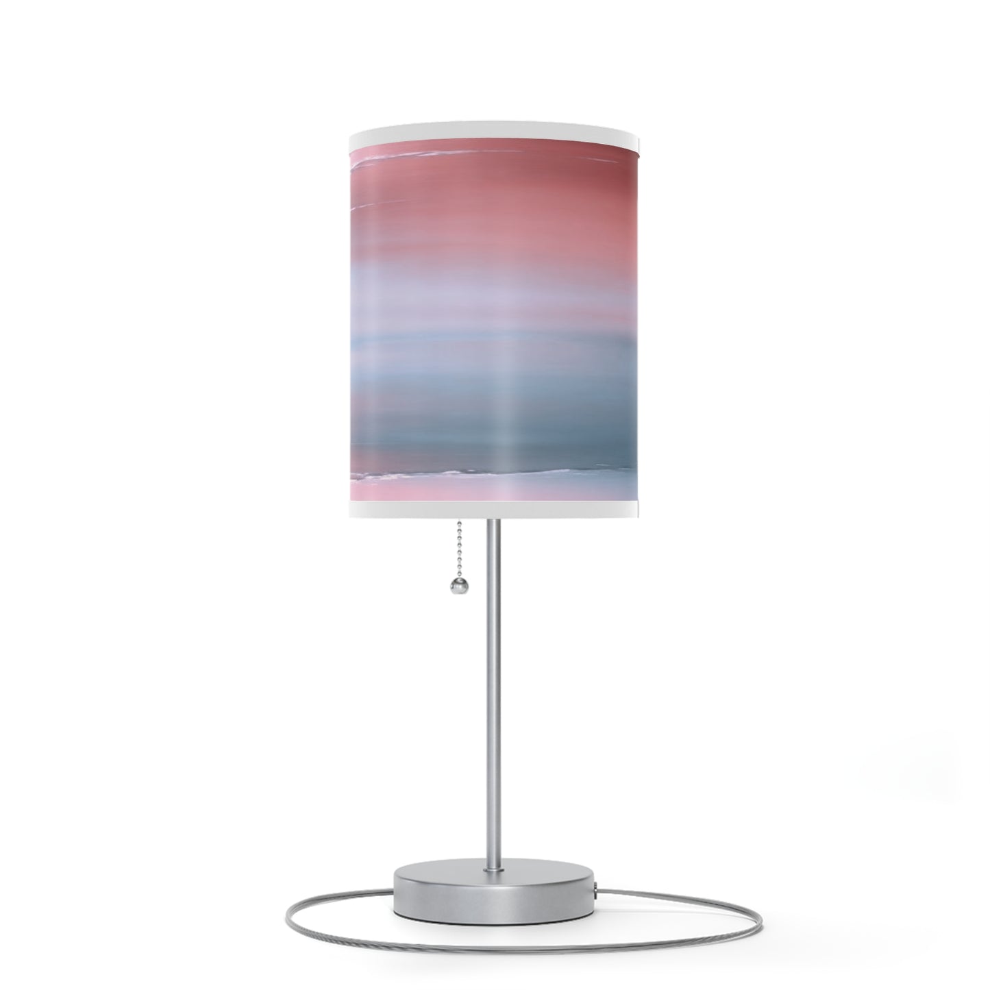 Gray Sea Pink Fog Table Lamp on a White or Silver Stand, US|CA plug
