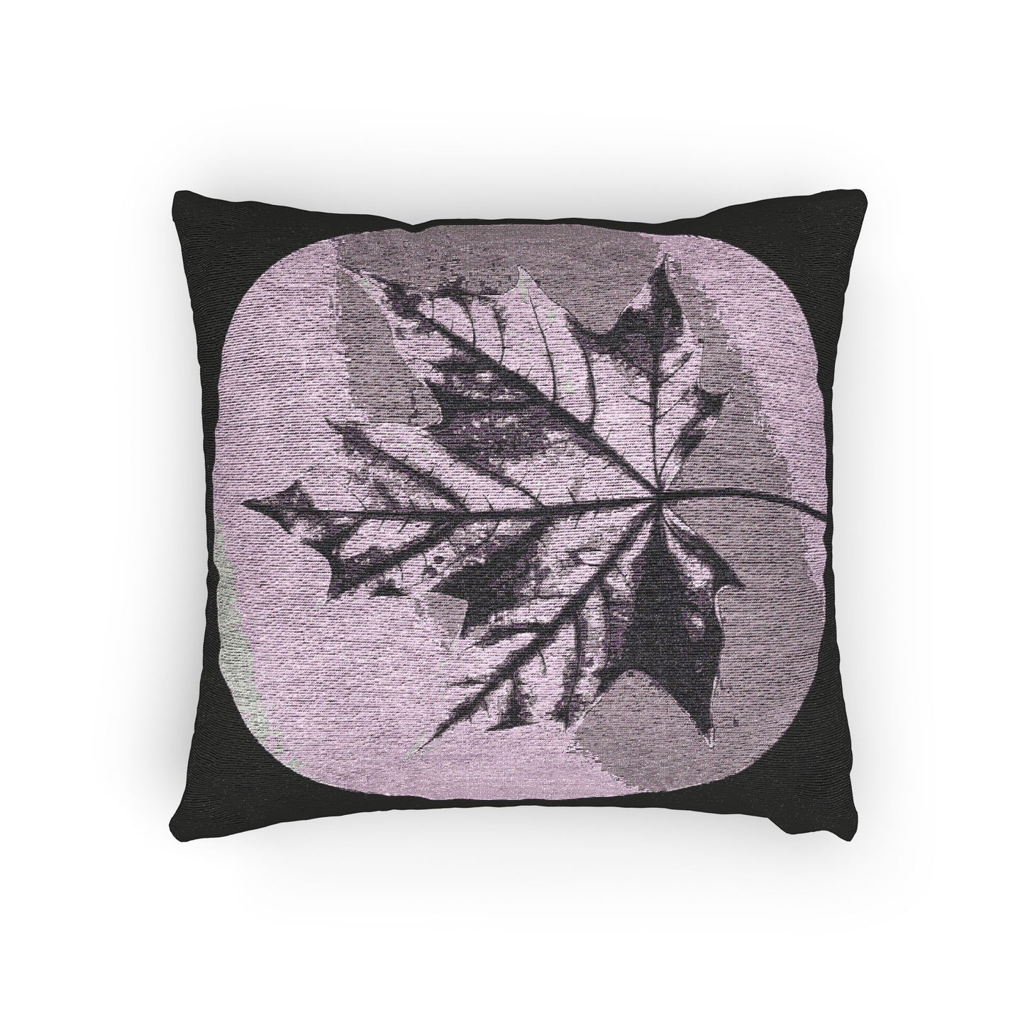 Purple Maple Leaf Woven Pillow, 17" x 18"
