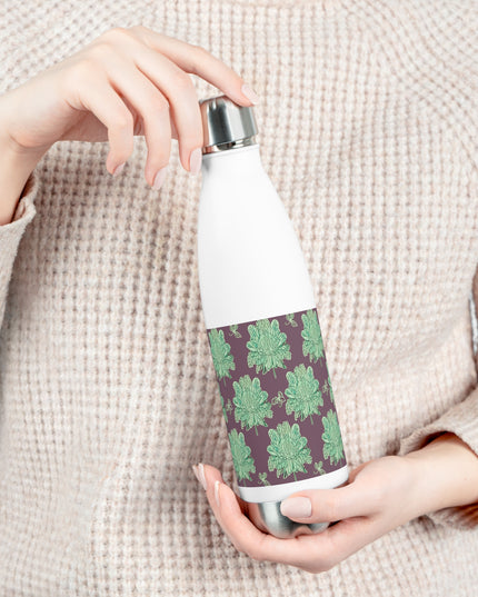 Mint Green Floral Butterflies 20oz Insulated Water Bottle