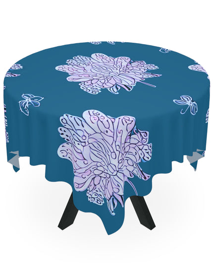 Lavender Floral Butterflies Tablecloth, 55" x 55"