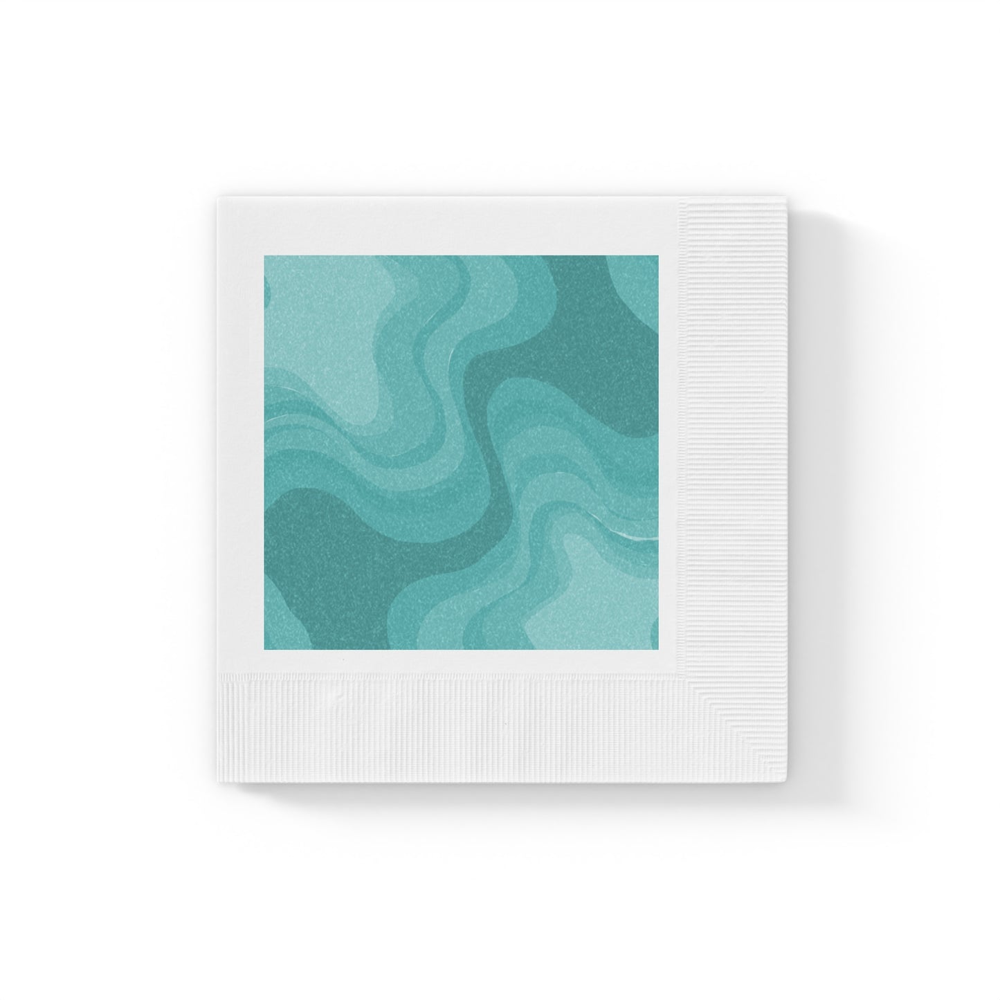 Tif Green Wavey White Coined Napkins, 6.5" x 6.5"