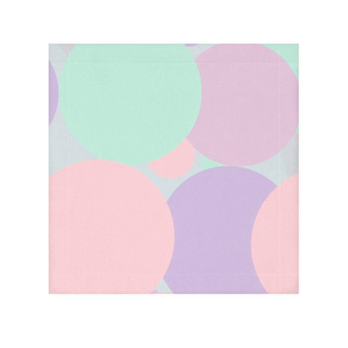 Pastel Peach and Soft Green Patches Face Towel, 13" x 13"