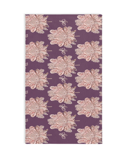 Pink Floral Butterflies Hand Towel, 16" x 28"