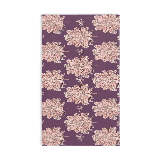 Pink Floral Butterflies Hand Towel, 16" x 28"