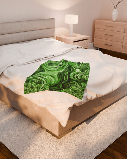 Uzi Spiral Mint Pastel Velveteen Plush Blanket, 30" x 40"
