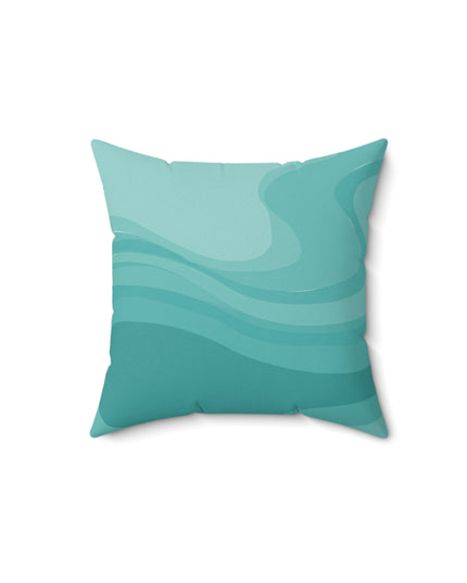 Tif Green Wavey 14" x 14" Faux Suede Square Pillow