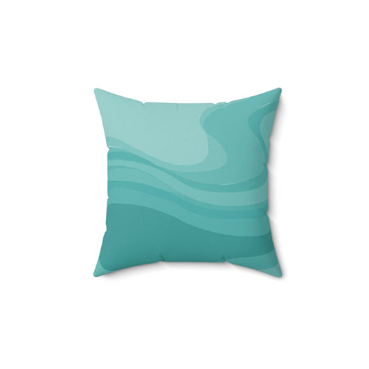 Tif Green Wavey 14" x 14" Faux Suede Square Pillow