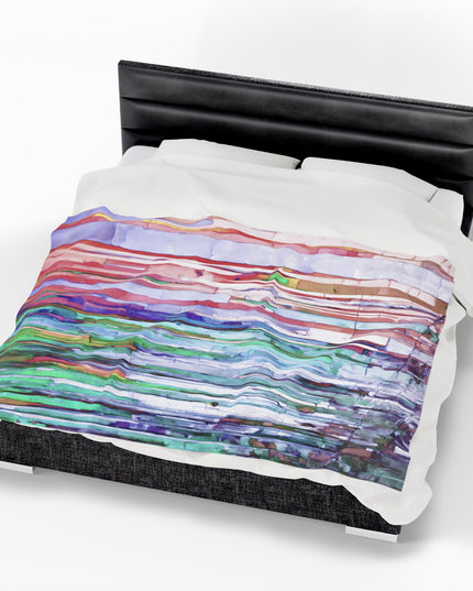 Striped Pastels Velveteen Plush Blanket, 60" x 80"