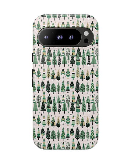 Mini Vintage Green Trees Google Pixel 9 Pro Tough Cases