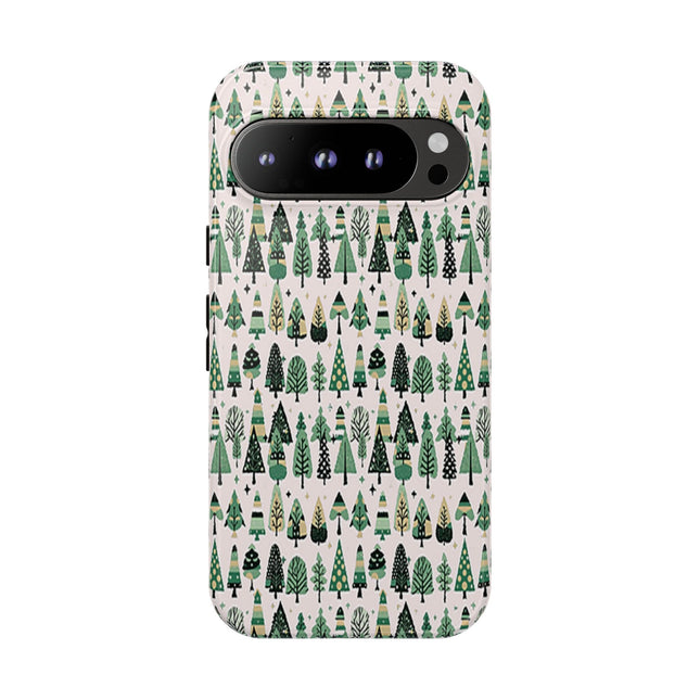 Mini Vintage Green Trees Google Pixel 9 Pro Tough Cases