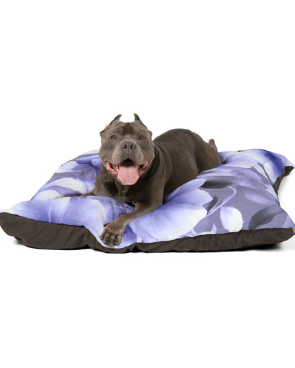 Indigo Blossom Floral Bunch Pet Bed, 50" × 40"