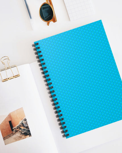 Light Blue Star-crossed Bodies Spiral Notebook - Ruled Line, 6" x 8", 118 pages