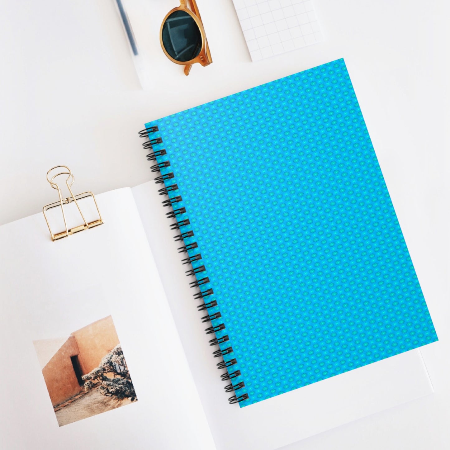 Light Blue Star-crossed Bodies Spiral Notebook - Ruled Line, 6" x 8", 118 pages