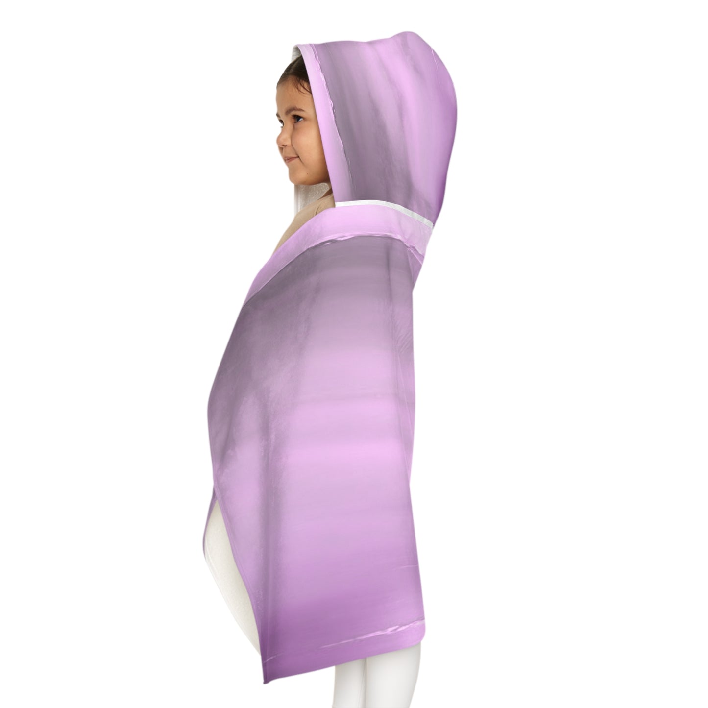 Dark Pink Sea Amethyst Fog Youth Hooded Towel, 24" x 48"